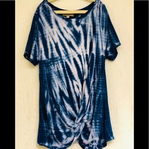 Tie dye blue and white soft t shirt
